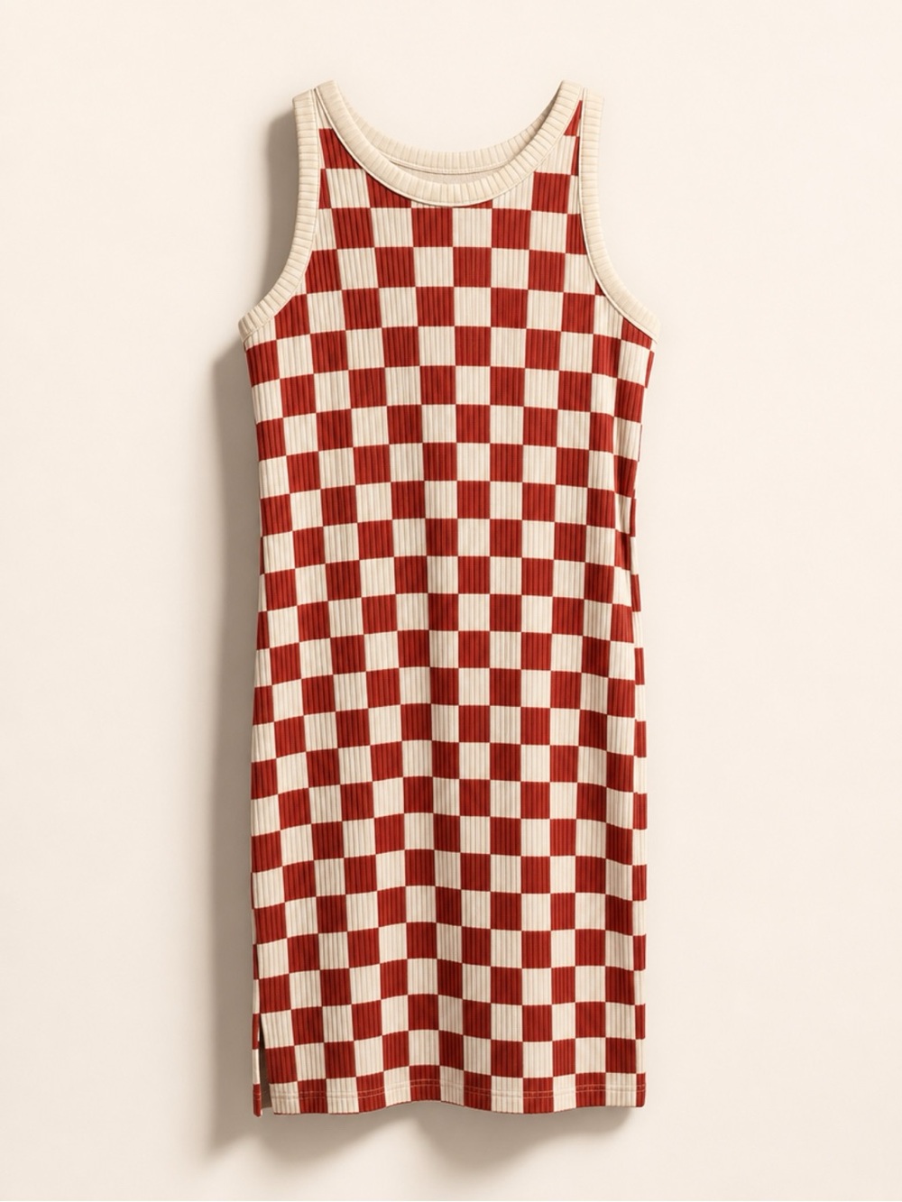 Old Navy Pink and White Checkerboard Tank Dress